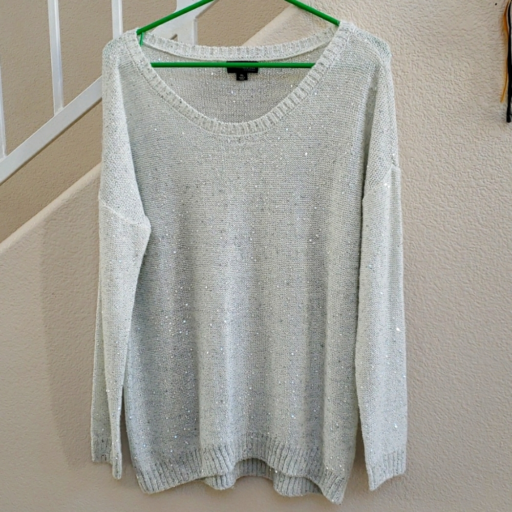 a.n.a Women's snowdrift with silver sequences,  XL